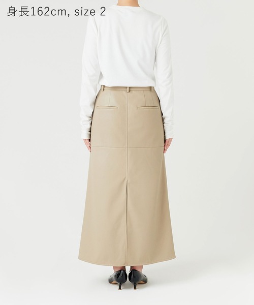 N.O.R.C(ノーク)の「フェイクレザースカート(スカート・レディース・ベージュ/チャコール・S/M)」の7枚目の写真