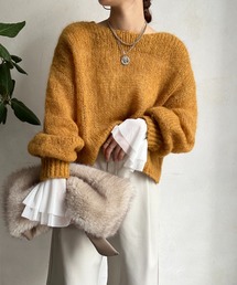 DouDouニットセーター 新品　イエロー　長袖 DouDouニットセーター 新品 イエロー 長袖 - トップスオンライン