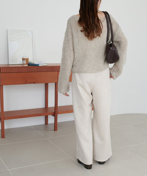 DISCOAT（ディスコート）の「エコスエード2タックストレートパンツ（その他パンツ・レディース・アイボリー/グレー・SMALL/MEDIUM/LARGE）」の12枚目の写真