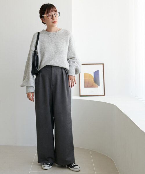 DISCOAT（ディスコート）の「エコスエード2タックストレートパンツ（その他パンツ・レディース・アイボリー/グレー・SMALL/MEDIUM/LARGE）」の21枚目の写真