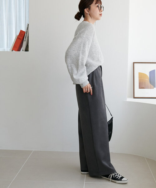 DISCOAT（ディスコート）の「エコスエード2タックストレートパンツ（その他パンツ・レディース・アイボリー/グレー・SMALL/MEDIUM/LARGE）」の22枚目の写真