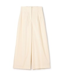 コットンレーヨンベルベット クロップドワイドパンツ