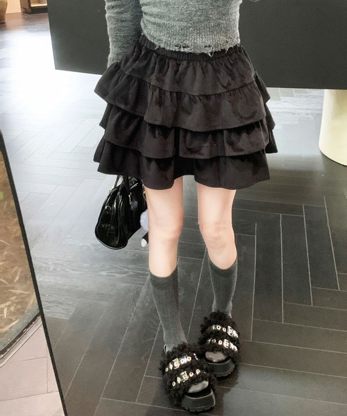 frunco(フランコ)の「フリースティアードミニスカート(スカート・レディース・ホワイト/ブラック・FREE)」の19枚目の写真
