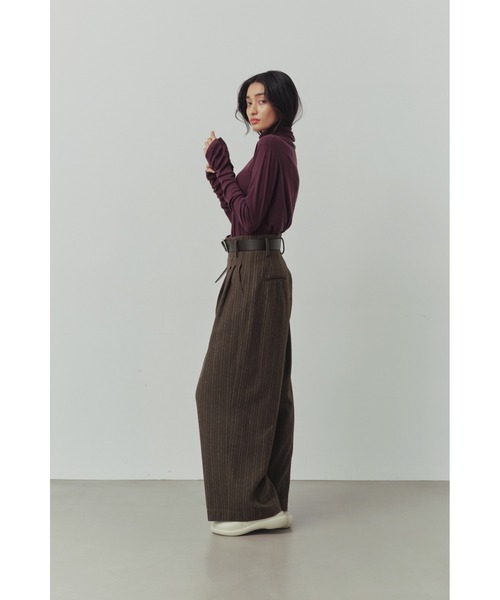セール】High Waist Tuck Wide Pants /ハイウエストタックパンツ