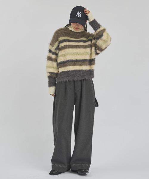 MERLOT（メルロー）の「ウールタッチペインターパンツ（その他パンツ・レディース・チャコールグレー/ダークブラウン・FREE）」の9枚目の写真