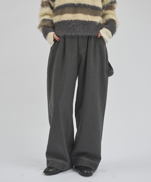MERLOT（メルロー）の「ウールタッチペインターパンツ（その他パンツ・レディース・チャコールグレー/ダークブラウン・FREE）」の3枚目の写真