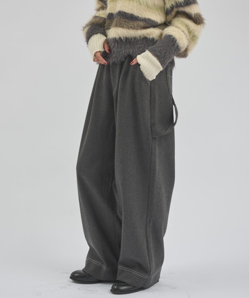 MERLOT（メルロー）の「ウールタッチペインターパンツ（その他パンツ・レディース・チャコールグレー/ダークブラウン・FREE）」の4枚目の写真