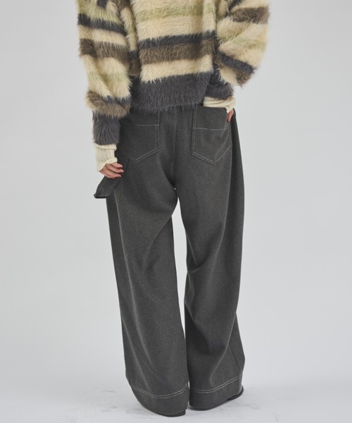 MERLOT（メルロー）の「ウールタッチペインターパンツ（その他パンツ・レディース・チャコールグレー/ダークブラウン・FREE）」の7枚目の写真