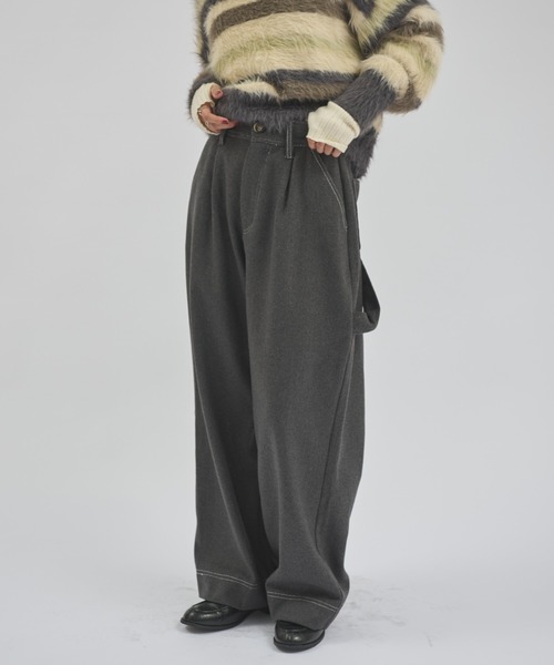 MERLOT（メルロー）の「ウールタッチペインターパンツ（その他パンツ・レディース・チャコールグレー/ダークブラウン・FREE）」の5枚目の写真