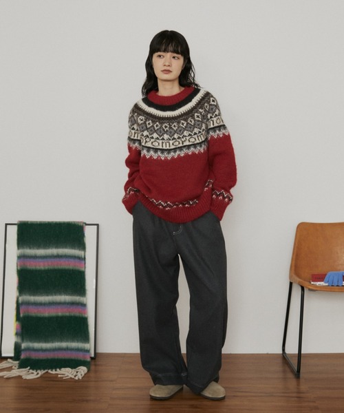 MERLOT（メルロー）の「ウールタッチペインターパンツ（その他パンツ・レディース・チャコールグレー/ダークブラウン・FREE）」の17枚目の写真