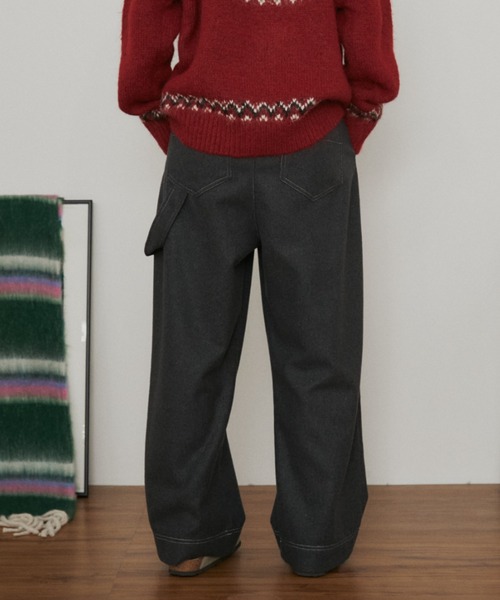 MERLOT（メルロー）の「ウールタッチペインターパンツ（その他パンツ・レディース・チャコールグレー/ダークブラウン・FREE）」の16枚目の写真