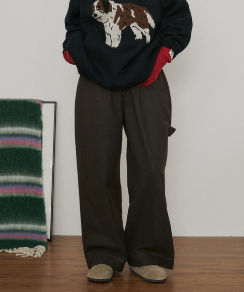 MERLOT（メルロー）の「ウールタッチペインターパンツ（その他パンツ・レディース・チャコールグレー/ダークブラウン・FREE）」の21枚目の写真