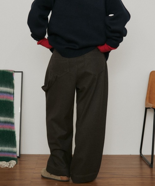 MERLOT（メルロー）の「ウールタッチペインターパンツ（その他パンツ・レディース・チャコールグレー/ダークブラウン・FREE）」の22枚目の写真