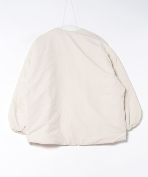 セール】オーバーサイズサイドジップノーカラー中綿ジャケット（ノー