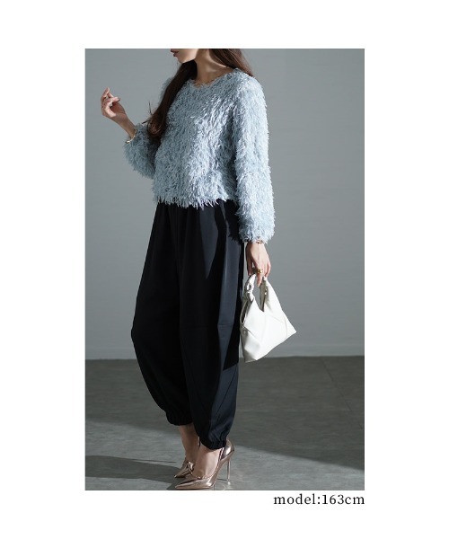 Sawa a la mode(サワアラモード)の「シャギーフェザーニットトップス(ニット/セーター・レディース・ホワイト/ブラック/ブルー・FREE)」の14枚目の写真