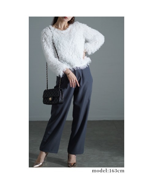 Sawa a la mode(サワアラモード)の「シャギーフェザーニットトップス(ニット/セーター・レディース・ホワイト/ブラック/ブルー・FREE)」の22枚目の写真