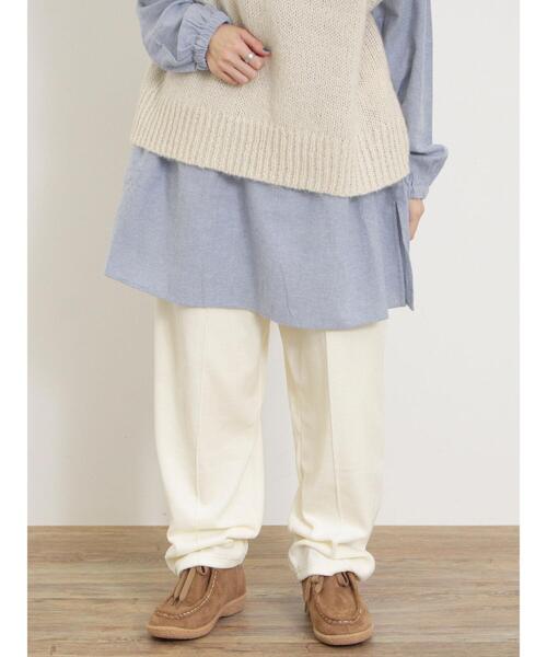 Samansa Mos2(サマンサ モスモス)の「ベロアカーブパンツ(その他パンツ・レディース・カーキ/キナリ/モカ・F)」の2枚目の写真