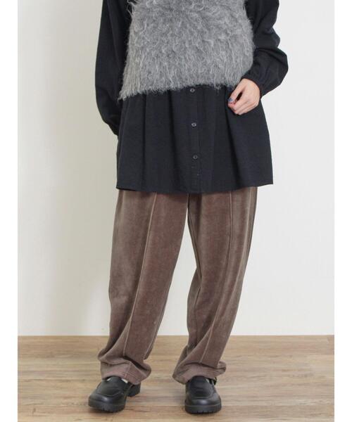 Samansa Mos2(サマンサ モスモス)の「ベロアカーブパンツ(その他パンツ・レディース・カーキ/キナリ/モカ・F)」の3枚目の写真