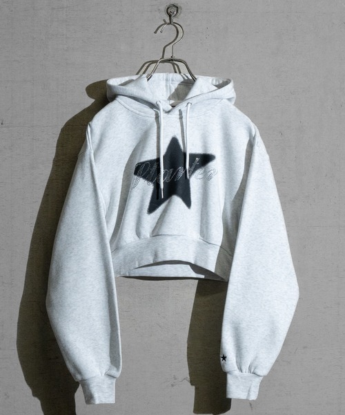 STARTER(スターター)の「【t】〔STARTER BLACK LABEL〕ラインストーン フロントプリント ショートパーカー(パーカー・レディース・ホワイト/チャコールグレー/ブラック・LARGE/MEDIUM)」の21枚目の写真