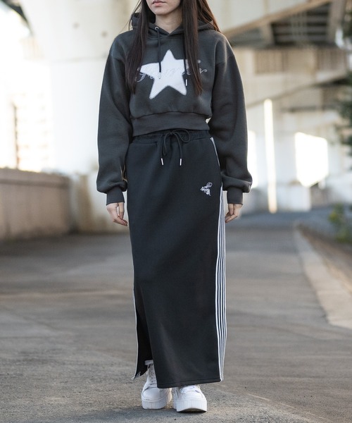 STARTER(スターター)の「【t】〔STARTER BLACK LABEL〕ラインストーン フロントプリント ショートパーカー(パーカー・レディース・ホワイト/チャコールグレー/ブラック・LARGE/MEDIUM)」の18枚目の写真