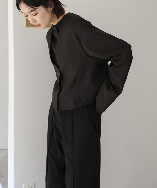 select MOCA Et（セレクトモカエト）の「【Et】Center Slit Jogger Pants（その他パンツ・レディース・ブラック/ブラウン・LARGE/MEDIUM）」の8枚目の写真