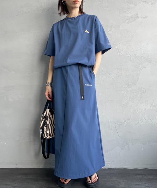 KELTY（ケルティ）の「[KELTY/ケルティ] 別注 ラッシュコンフォート ショートスリーブナイロンＴシャツ（Tシャツ/カットソー・レディース・ブルー/オリーブ/グレイッシュベージュ/ブラック・F）」の14枚目の写真