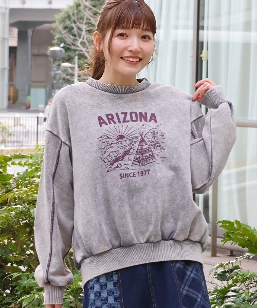 チチカカ（チチカカ）の「パウダーダイスウェットプルオーバー（スウェット・レディース・ピンク/グリーン/チャコールグレー・FREE）」の2枚目の写真