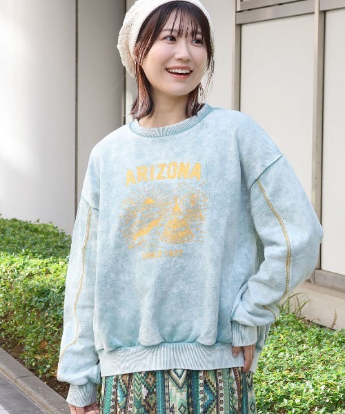 チチカカ（チチカカ）の「パウダーダイスウェットプルオーバー（スウェット・レディース・ピンク/グリーン/チャコールグレー・FREE）」の3枚目の写真