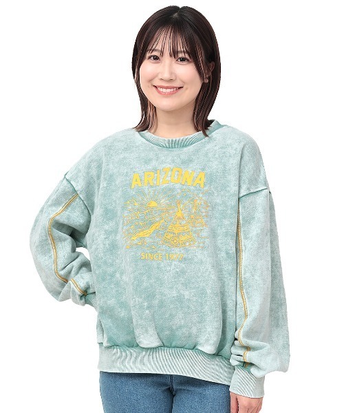 チチカカ（チチカカ）の「パウダーダイスウェットプルオーバー（スウェット・レディース・ピンク/グリーン/チャコールグレー・FREE）」の8枚目の写真