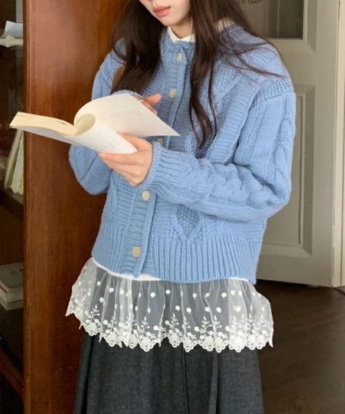 Sibra（シブラ）の「レースドッキングシャツブラウス（シャツ/ブラウス・レディース・ホワイト・M）」の6枚目の写真