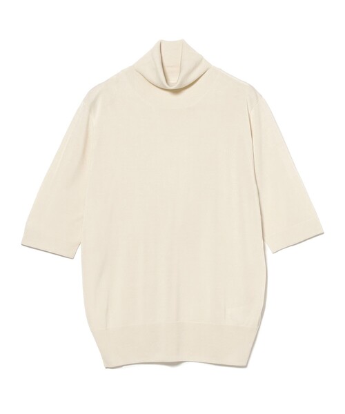 新品タグ付き！Demi-Luxe BEAMSシルク100% タートルネックニット Demi-Luxe BEAMS ニット セーター シルク ハーフスリーブ