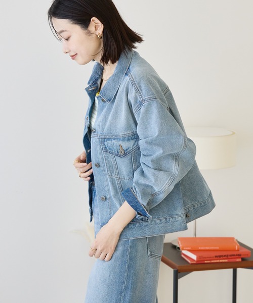 AMERICAN HOLIC（アメリカンホリック）の「デニムGジャン（デニムジャケット・レディース・ライトインディゴブルー/ワンウォッシュ・L/M）」の4枚目の写真