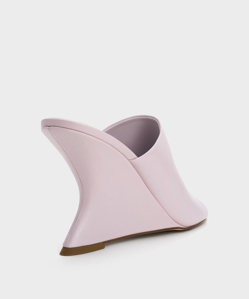 CHARLES & KEITH(チャールズ & キース)の「ワイドストラップ スカルプチュアヒールウエッジ(サンダル・レディース・ブラック/ライラック/ホワイト・25.5cm/25cm/24.5cm/23.5cm/23cm/22.5cm)」の18枚目の写真
