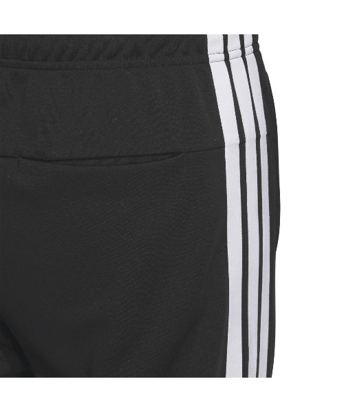 adidas（アディダス）の「アディダス adidas スリーストライプス スリムフィット ダブルニット オープンヘム トラックパンツ（その他パンツ・メンズ・ブラック×ブラック/ブラック×ホワイト・S/M/L/LL/3L）」の6枚目の写真
