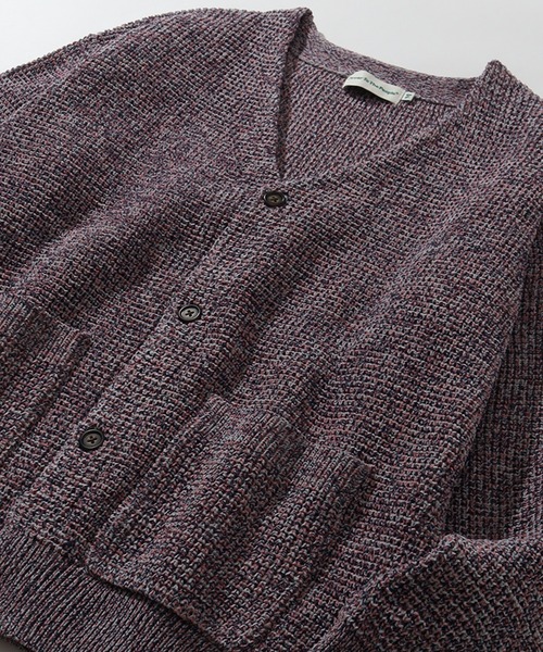 POWER TO THE PEOPLE（パワートゥーザピープル）の「【POWER TO THE PEOPLE/パワートゥーザピープル】スフレニット カーディガン（カーディガン/ボレロ・メンズ・サックスブルー/グレイッシュベージュ/スモークピンク/マルチ/イエロー×グリーン・M/L/LL）」の11枚目の写真