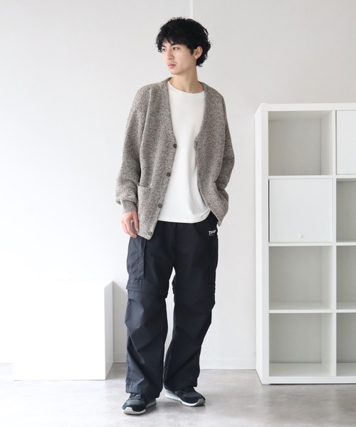 POWER TO THE PEOPLE（パワートゥーザピープル）の「【POWER TO THE PEOPLE/パワートゥーザピープル】スフレニット カーディガン（カーディガン/ボレロ・メンズ・サックスブルー/グレイッシュベージュ/スモークピンク/マルチ/イエロー×グリーン・M/L/LL）」の22枚目の写真