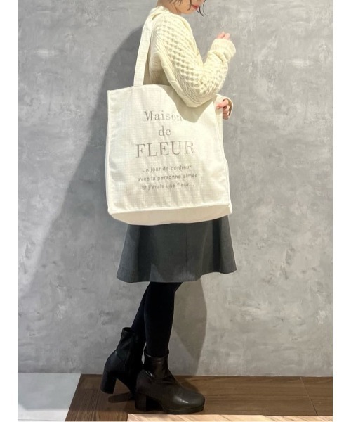 ツイードロゴ刺繍スクエアトートバッグ（トートバッグ）｜Maison