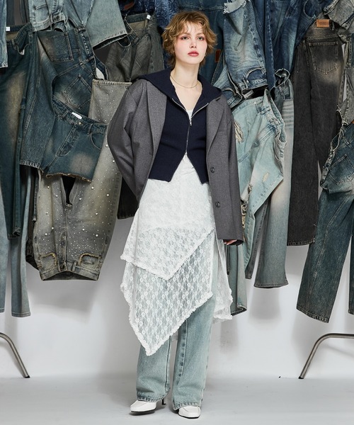 セール】ダブルジップニットフーディー（ニット/セーター）｜ACLENT