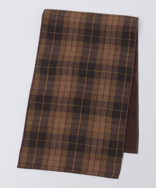 SHIPS(シップス)の「SHIPS: チェック フェイスタオル(ハンカチ/ハンドタオル・メンズ・ネイビー/ブラウン・ONE SIZE)」の2枚目の写真
