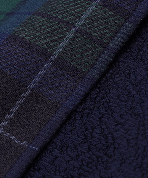 SHIPS(シップス)の「SHIPS: チェック フェイスタオル(ハンカチ/ハンドタオル・メンズ・ネイビー/ブラウン・ONE SIZE)」の4枚目の写真