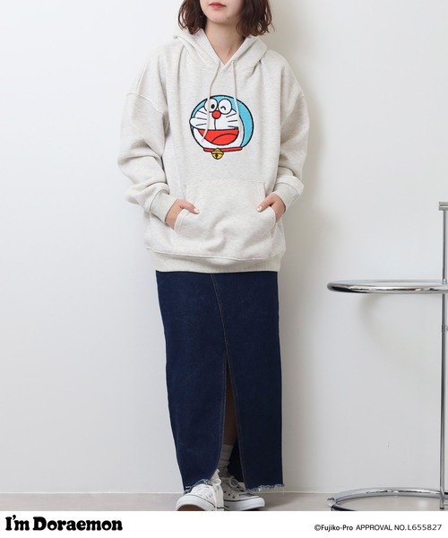 sanrio(サンリオ)の「I’m Doraemon裏起毛ビッグシルエットプルパーカー(パーカー・メンズ・オートミール/ブラック・FREE)」の8枚目の写真