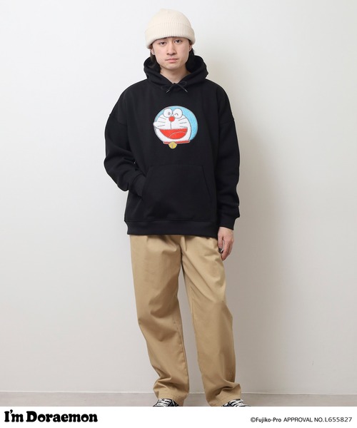 sanrio(サンリオ)の「I’m Doraemon裏起毛ビッグシルエットプルパーカー(パーカー・メンズ・オートミール/ブラック・FREE)」の14枚目の写真