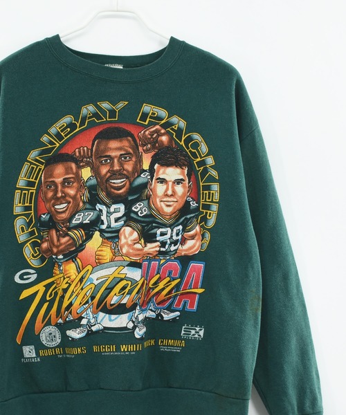 NBA/NFL/NHL/MLB(エヌビーエーエヌエフエルエヌエイチエルエムエルビー)の「【ヴィンテージ古着】90’s NFL Green Bay Packersプリントスウェット(スウェット・メンズ・グリーン・X-LARGE)」の1枚目の写真