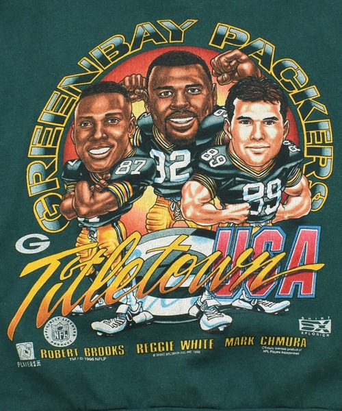 NBA/NFL/NHL/MLB(エヌビーエーエヌエフエルエヌエイチエルエムエルビー)の「【ヴィンテージ古着】90’s NFL Green Bay Packersプリントスウェット(スウェット・メンズ・グリーン・X-LARGE)」の2枚目の写真