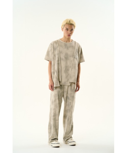 DISCOVERED（ディスカバード）の「DOCKING DAMAGE WIDE SWEAT PANTS（スウェットパンツ・メンズ・ブラック/ベージュ・SMALL/LARGE）」の9枚目の写真