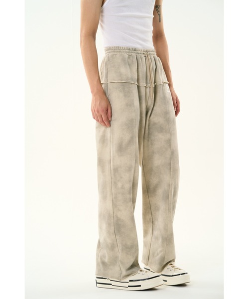 DISCOVERED（ディスカバード）の「DOCKING DAMAGE WIDE SWEAT PANTS（スウェットパンツ・メンズ・ブラック/ベージュ・SMALL/LARGE）」の5枚目の写真