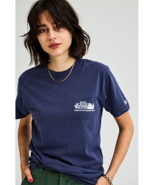 PARROTT CANVAS(パロットキャンバス)の「CRUISE VACATION S/S T-SHIRT(Tシャツ/カットソー・レディース・オフホワイト/ネイビー・FREE)」の2枚目の写真