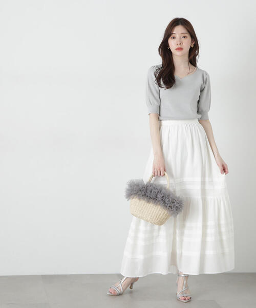 PROPORTION BODY DRESSING（プロポーションボディドレッシング）の「ハートネック５分袖総針ニット / 1215170303（ニット/セーター・レディース・ブラック/グレー/ホワイト系その他/レッド・SMALL/MEDIUM）」の11枚目の写真