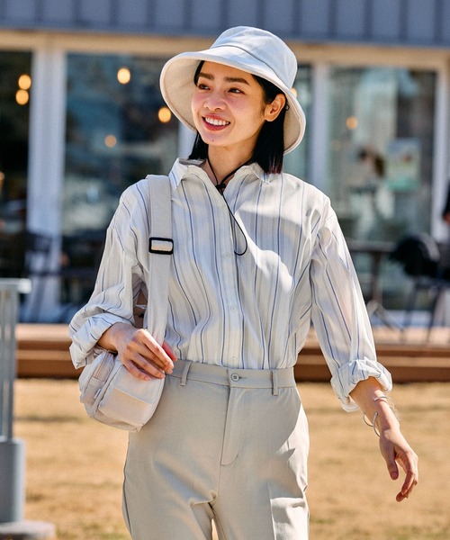 FOUND GOOD(ファウンドグッド)の「コタットレギュラーシャツLS(シャツ/ブラウス・レディース・グリーン/ピンク系/グレー系/ブルー系・M/S/L)」の2枚目の写真