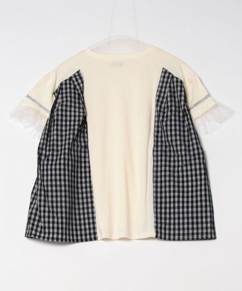 unica(ユニカ)の「サイドプリーツチェックT(Tシャツ/カットソー・レディース・ブラック/オフホワイト・F)」の3枚目の写真